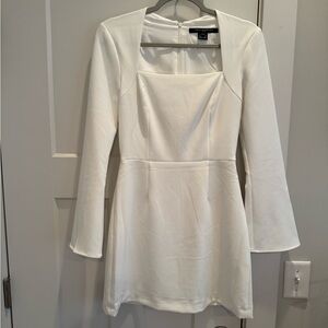 French Connection White Long Sleeve Dress